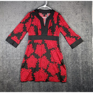 International Concepts Dress Medium Black Asian Geometric Chinese New Year